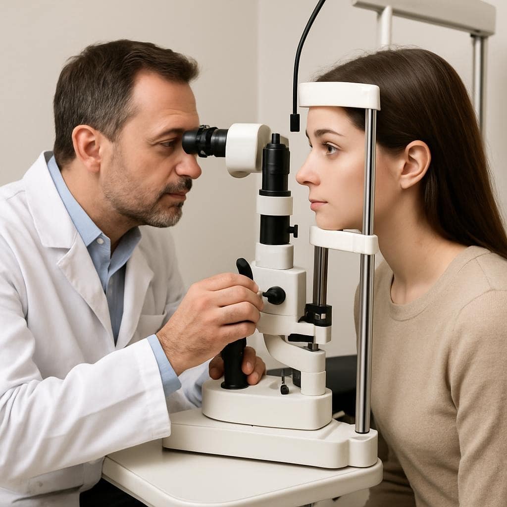 Esame della vista e controllo oculistico completo con attrezzature d'avanguardia per la salute degli occhi e della capacità visiva