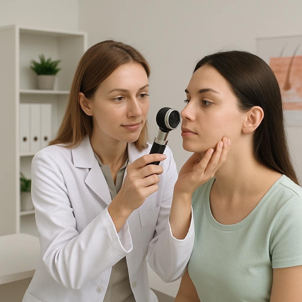 Controllo dei nei e mappatura dermatologica con dermatoscopio presso lo studio polispecialistico per la prevenzione dei tumori della pelle