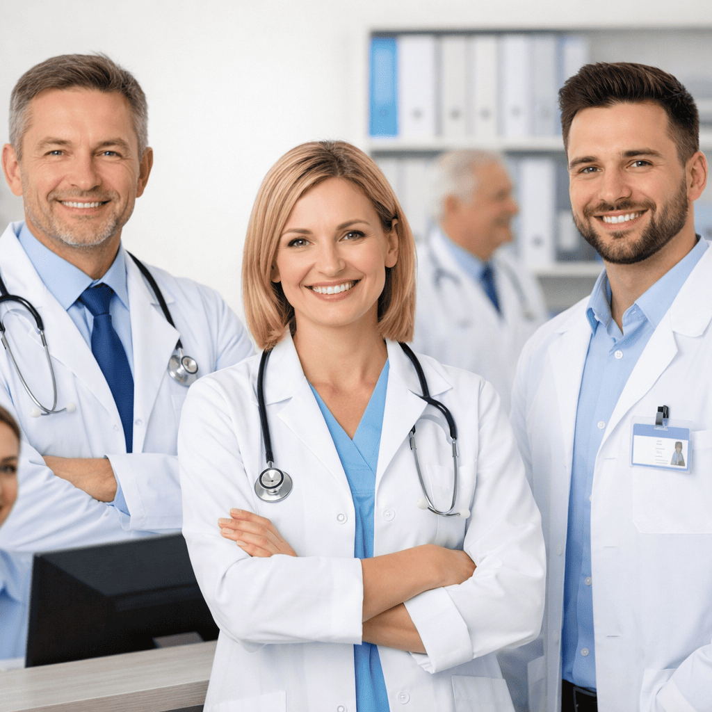 Team di medici e personale sanitario di IGEA61 all’interno dello studio medico polispecialistico, simbolo di competenza e attenzione alla persona.